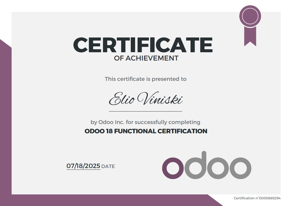 Certificação Odoo18